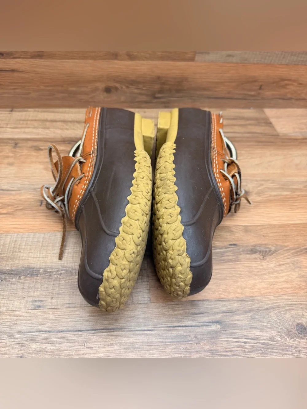 L.L. Bean Men's size 10EE Brown and Tan Boat Duck Shoes